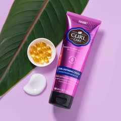 Finished curls appear hydrated and shiny with HASK.