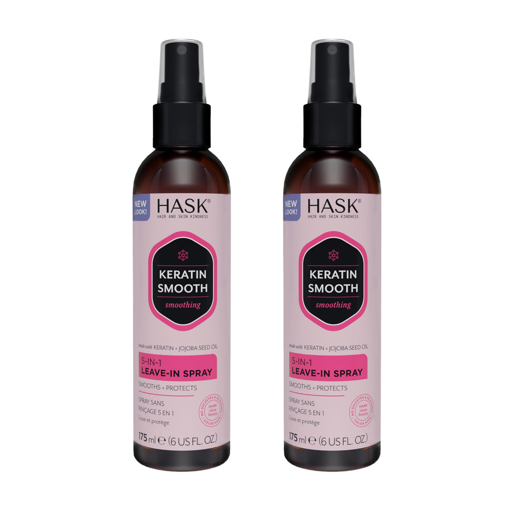 HASK Keratin 5-in-1 Leave-In Spray bottle set for easy all-hair-type routine