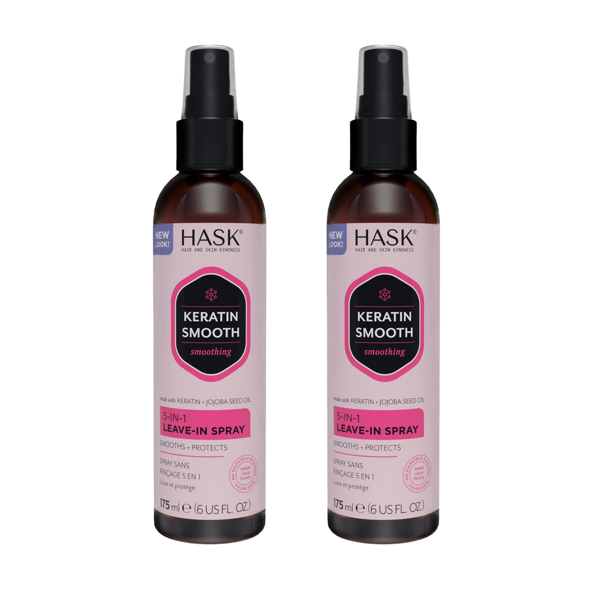 HASK Keratin 5-in-1 Leave-In Spray bottle set for easy all-hair-type routine