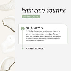 HASK Sensitive Care Conditioner application close-up reveals detangling-ready slip.