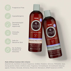 HASK Sensitive Care Conditioner bottle highlights fragrance-free, gentle hydration.