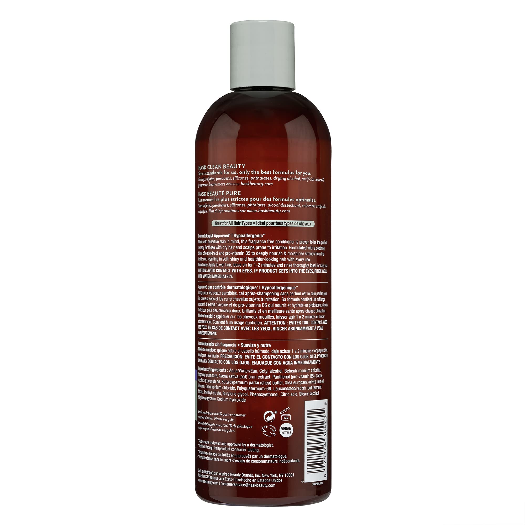 HASK Sensitive Care Set on bathroom shelf ready for daily use.