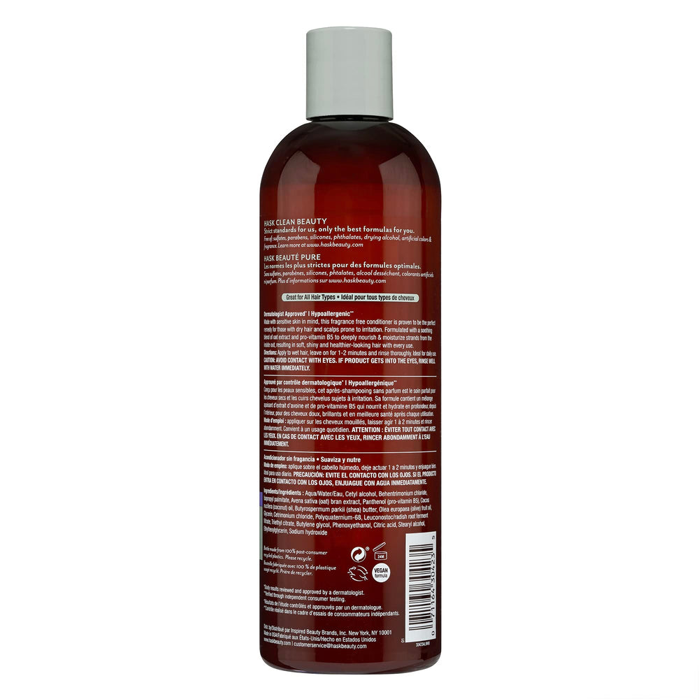 HASK Sensitive Care Set on bathroom shelf ready for daily use.