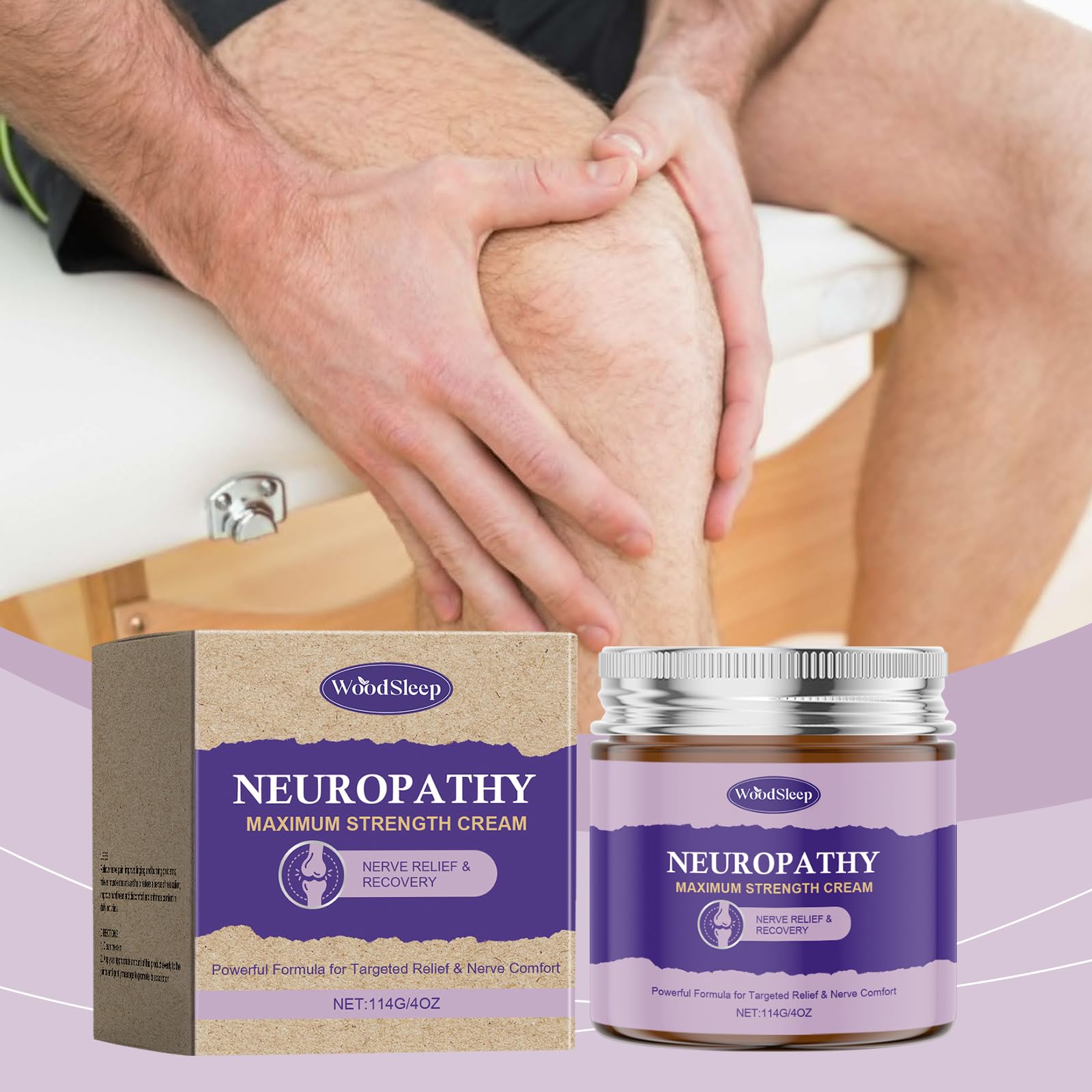 HATIKY Neuropathy Cream packaging front emphasizes magnesium-rich formula.