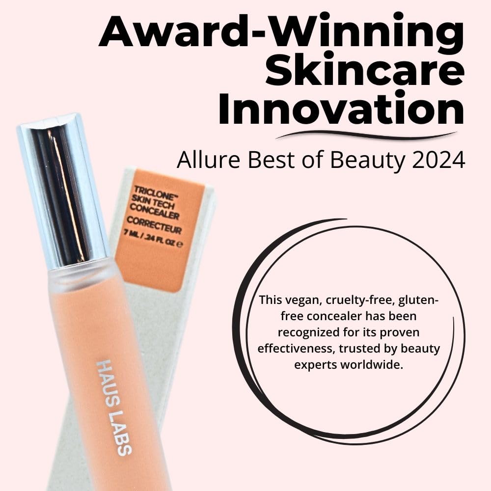 Haus Labs Triclone concealer texture close-up shows layering-friendly cream.