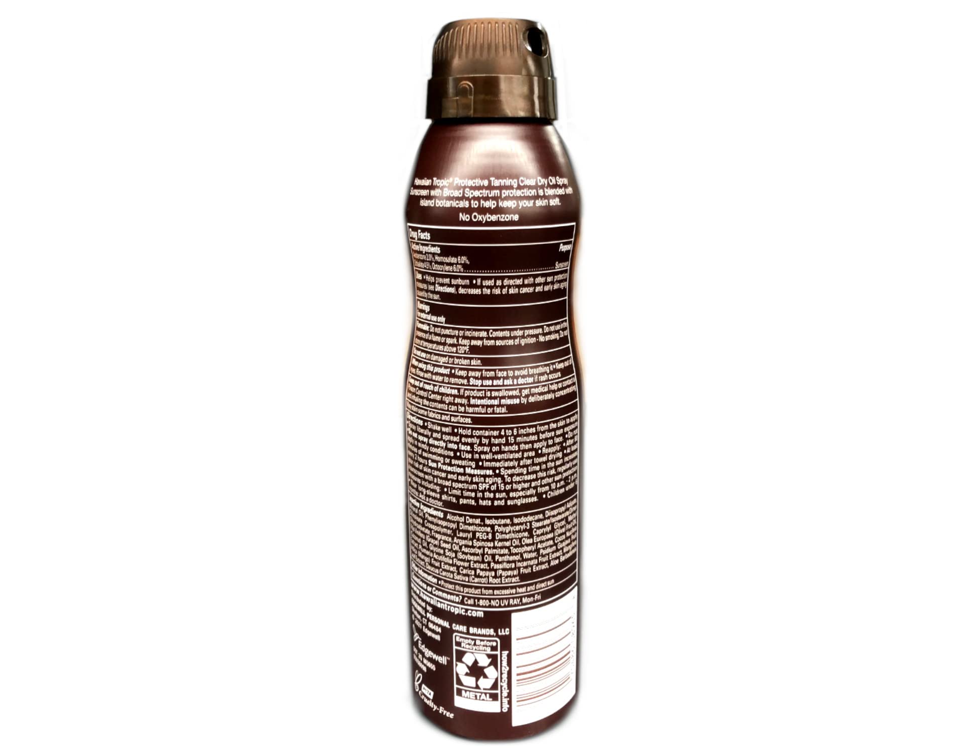 Hawaiian Tropic alcohol-free formula noted for non-drying skin