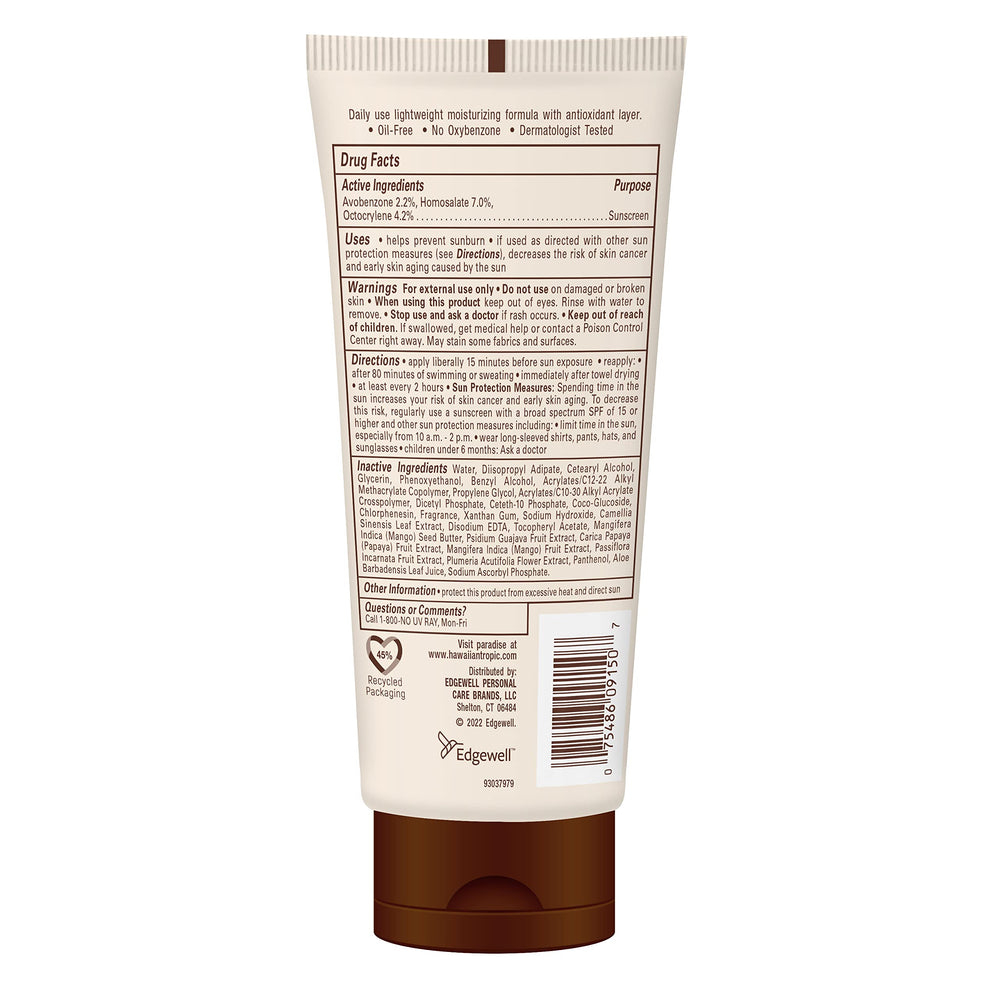 Hawaiian Tropic Skin Defense with green tea extract provides antioxidant protection