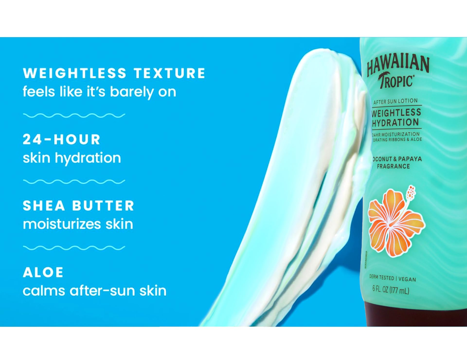 Hawaiian Tropic Weightless Hydration After Sun fragrance coconut papaya evokes tropical breeze