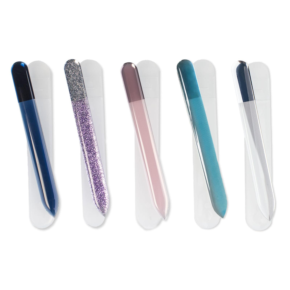 HAWATOUR Nano Glass Nail File with Case, colorful set, portable and easy to carry.