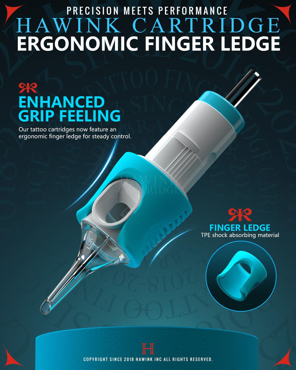 HAWINK 60-needle close-up highlights precision and versatile shading capabilities.