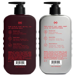 Hawthorne Curl Bounce duo bottle set on countertop.