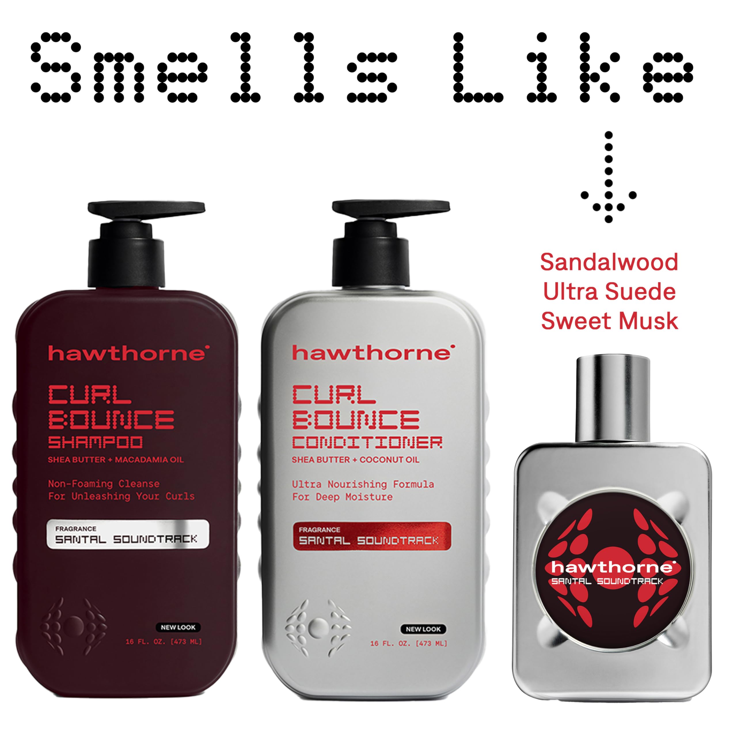 Hawthorne Curl Bounce sulfate-free label on shampoo bottle.