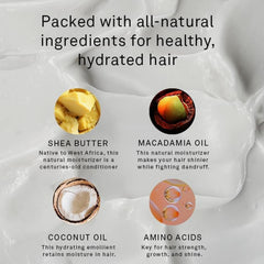 Hawthorne ingredients list close-up highlighting shea butter and macadamia oil.