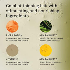 Hawthorne shampoo ingredients panel features rosemary oil and rice protein.