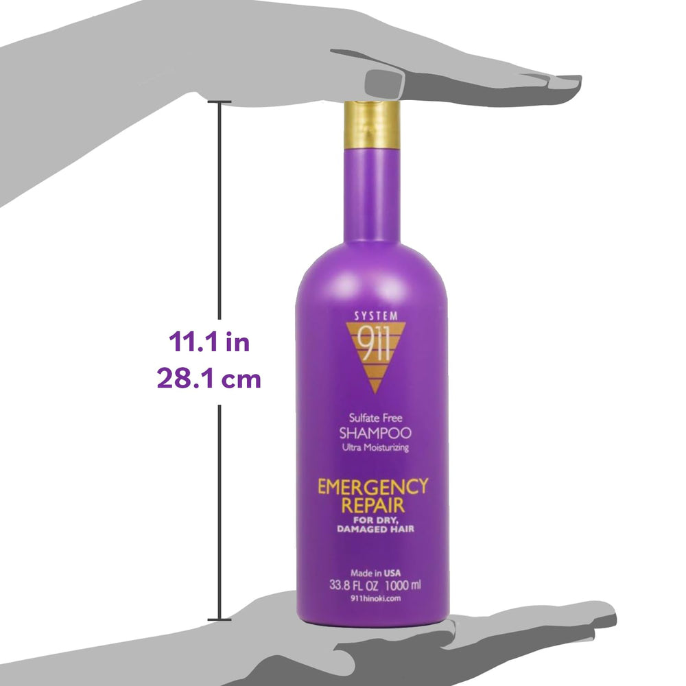 Hayashi System 911 shampoo bottle with angled view, ideal for daily cleansing routines.