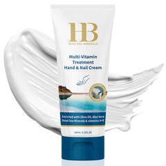 HB Dead Sea Minerals hand cream in a jar for silky, nourished hands.