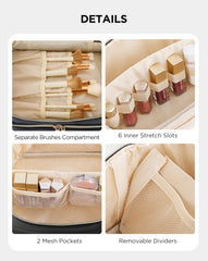 HBlife makeup bag detachable divider offers flexible space for oversized items.