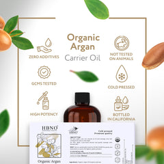 HBNO Organic Argan Oil facial-application scene demonstrates quick absorption.