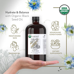 HBNO label closeup highlights USDA Organic certification and quality.
