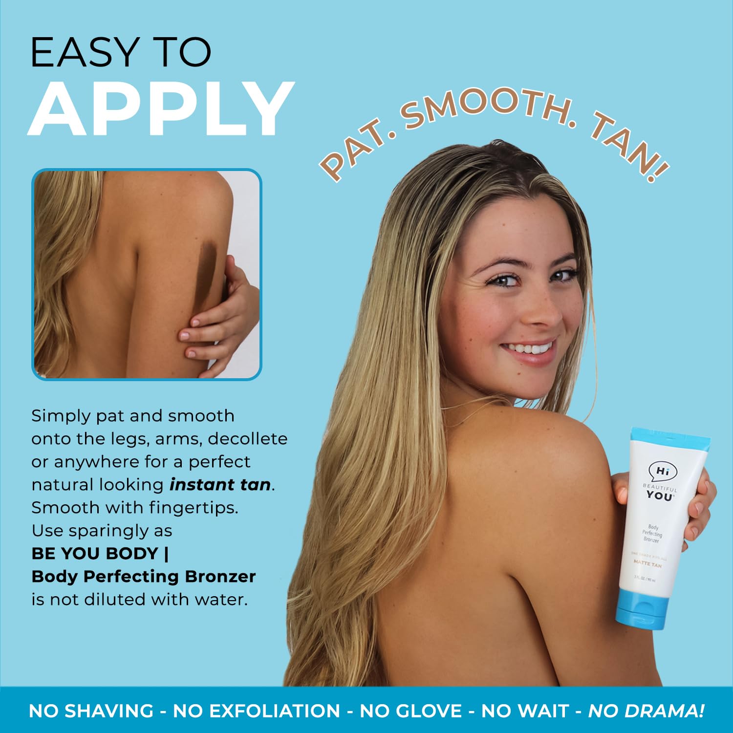 HBY BE YOU BODY orange peel extract boost for balanced color development.