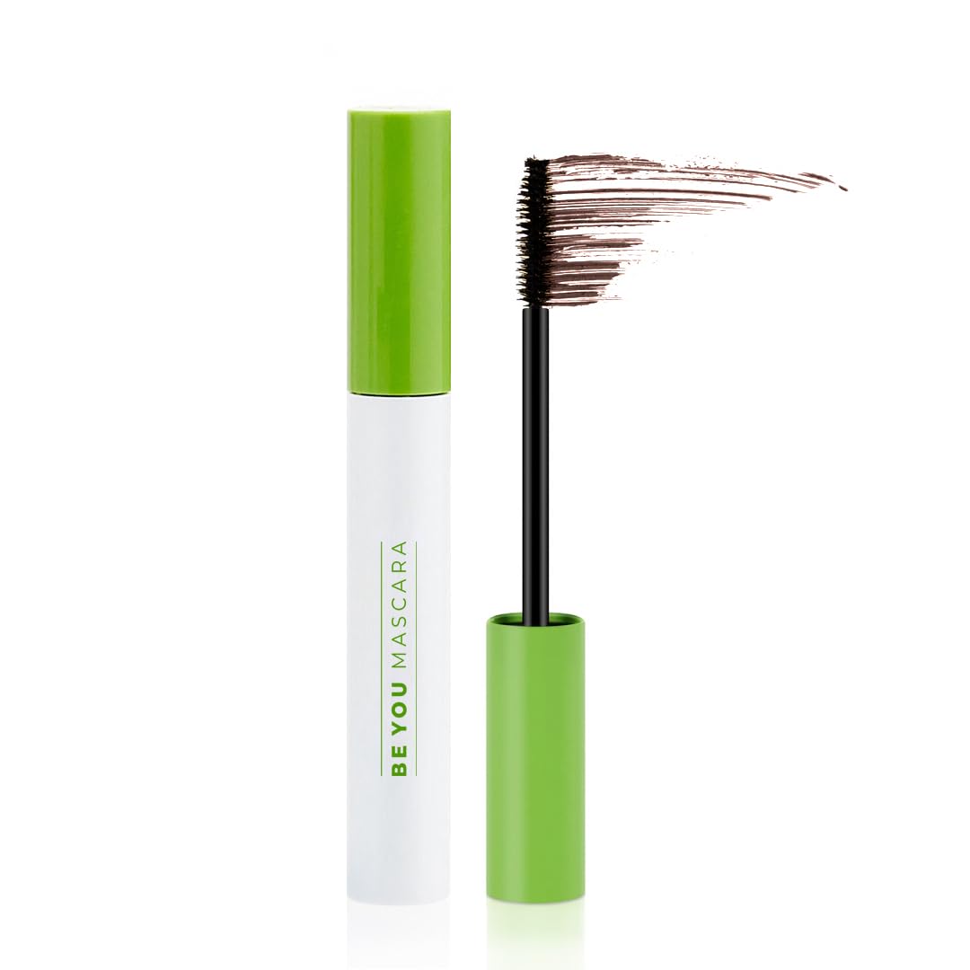 HBY Magic Brown Mascara bottle front shows vegan, buildable gel for natural to glam looks.