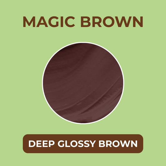 HBY Magic Brown wand tip demonstrates precise application for even short lashes.