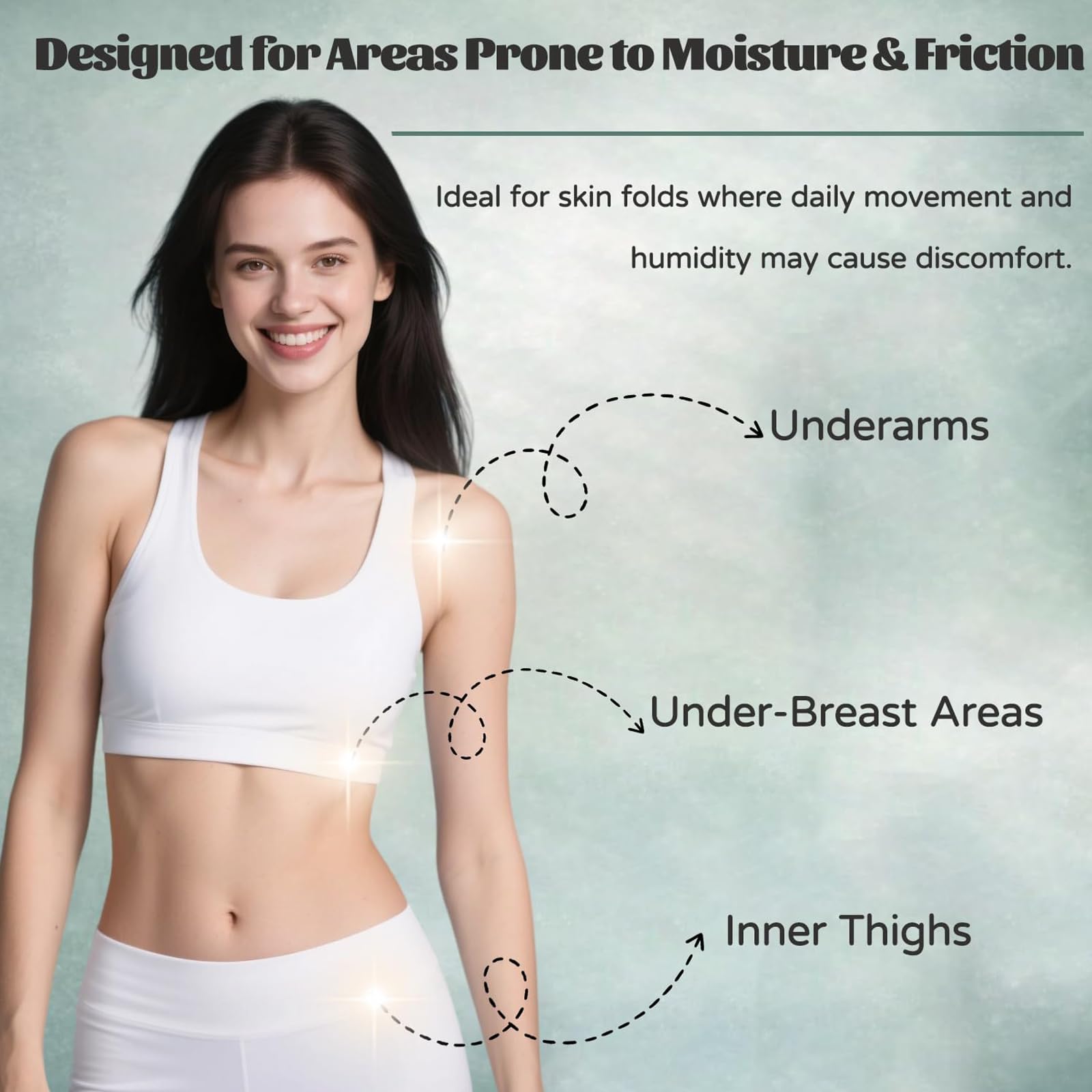 Applying Hea Lora Intertrigo Cream to a skin fold to reduce friction