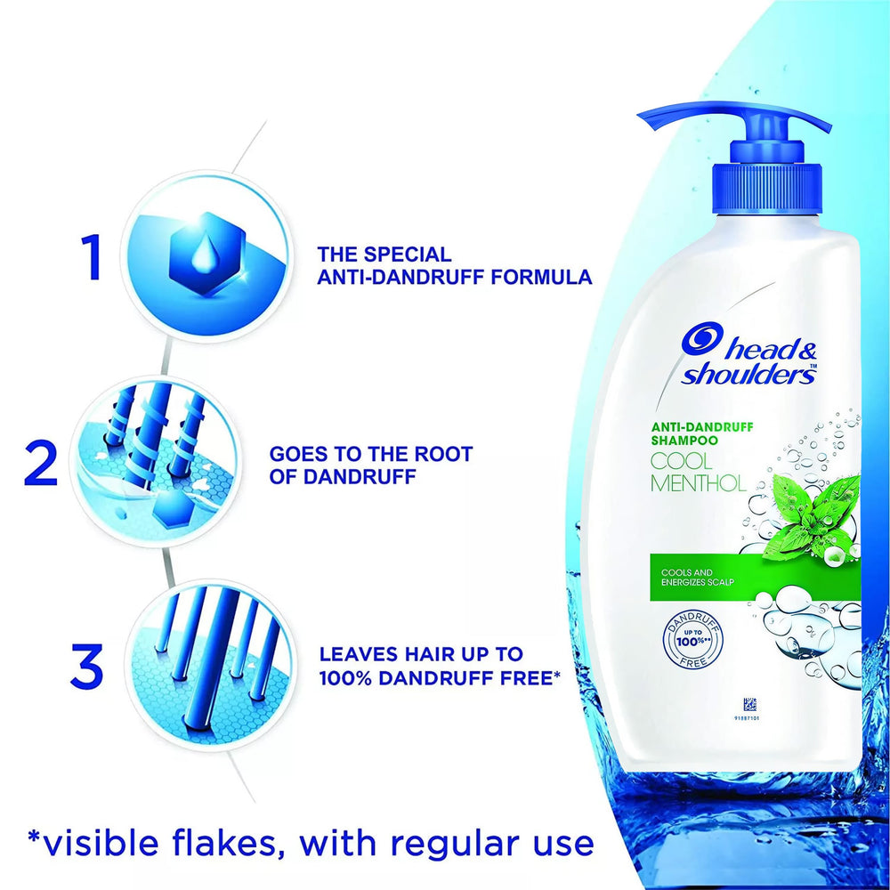 Head & Shoulders Cool Menthol Shampoo lather on clean, refreshed hair