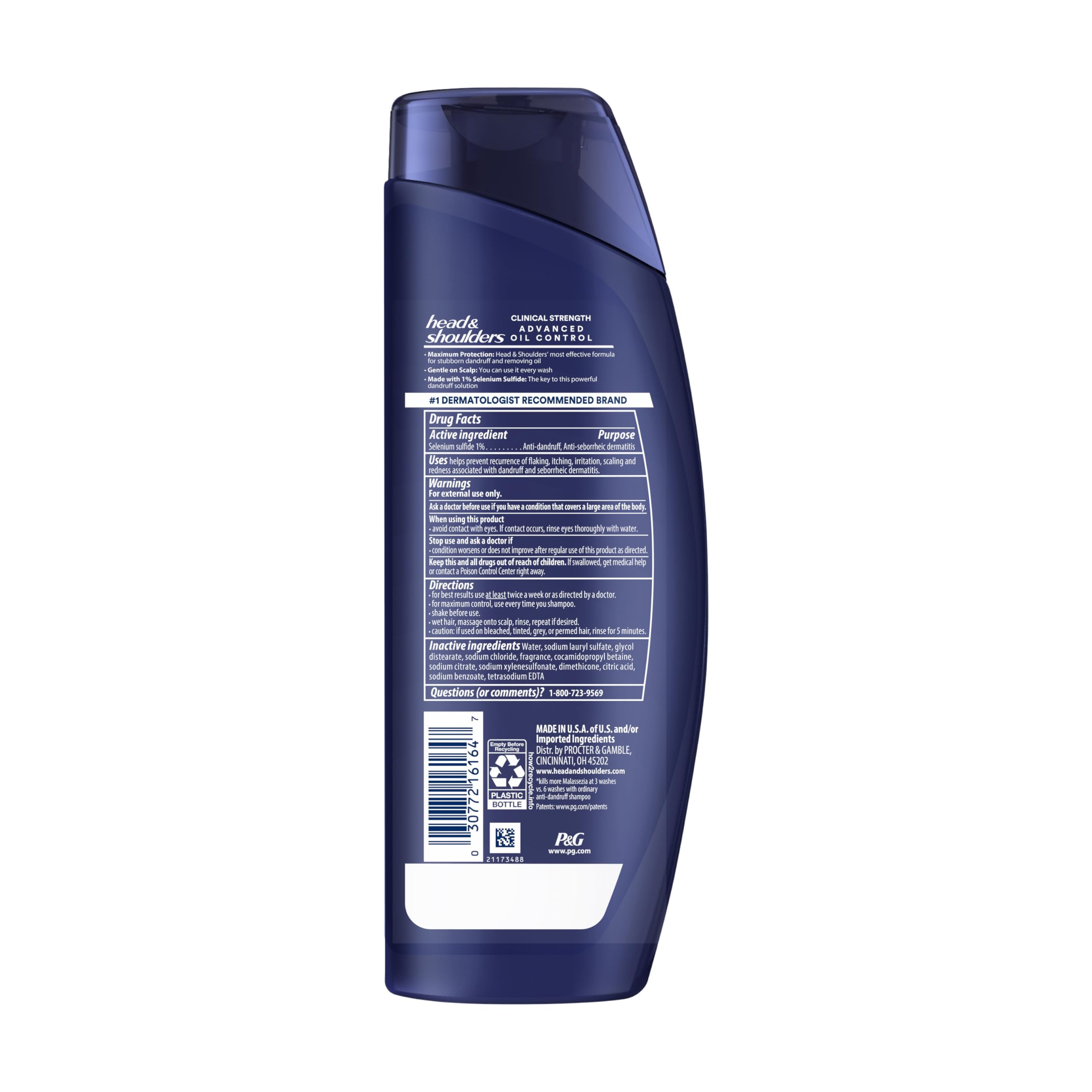 Head & Shoulders Clinical Strength bottle on sink ready for daily anti-dandruff care.