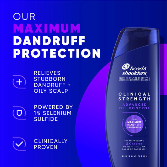 Head & Shoulders Clinical Strength bottle pour for quick, even distribution.
