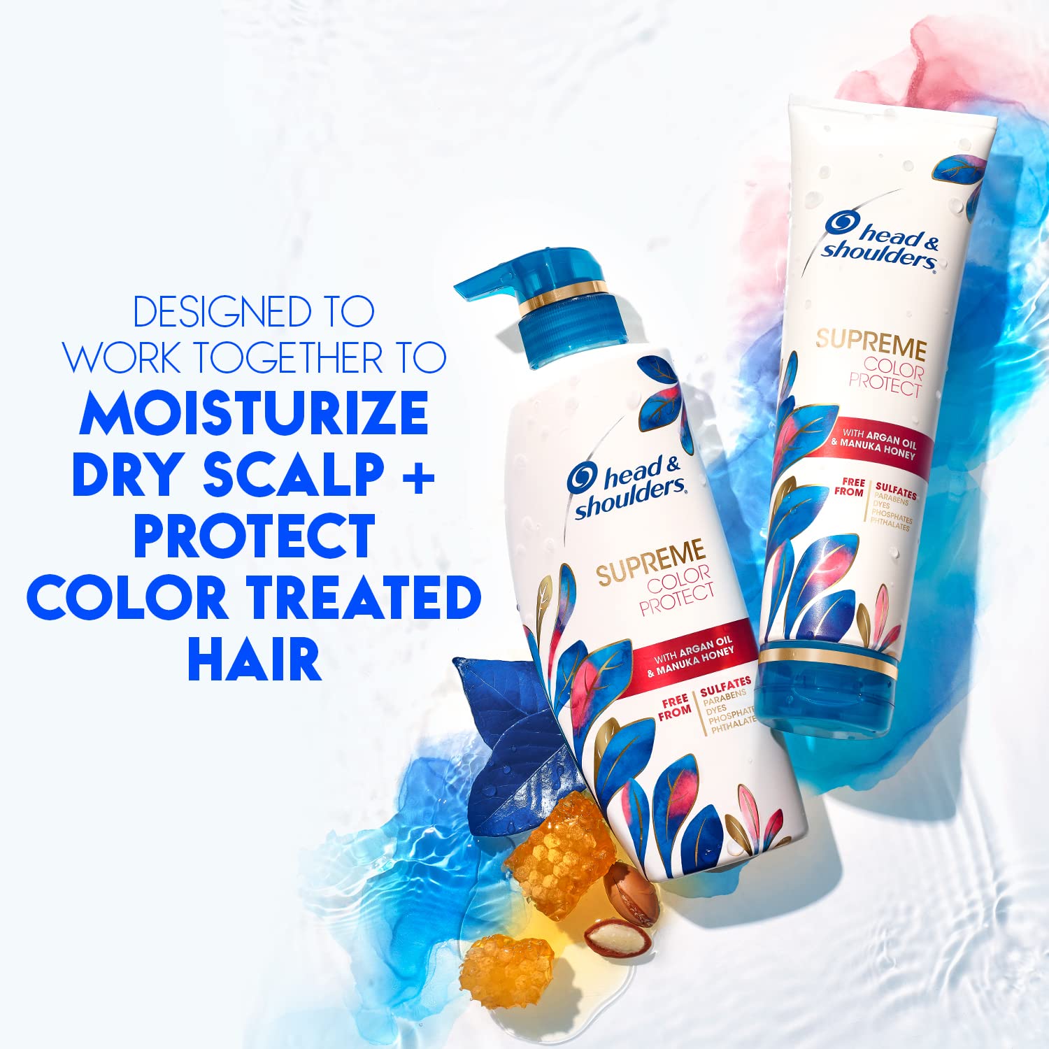 Argan oil droplets featured with Head & Shoulders Supreme Color Protect