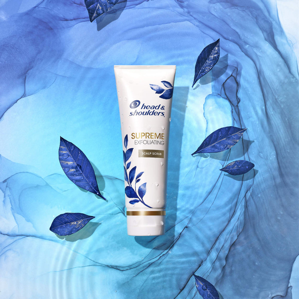 Head & Shoulders Supreme exfoliating scrub supports scalp renewal as part of a routine.