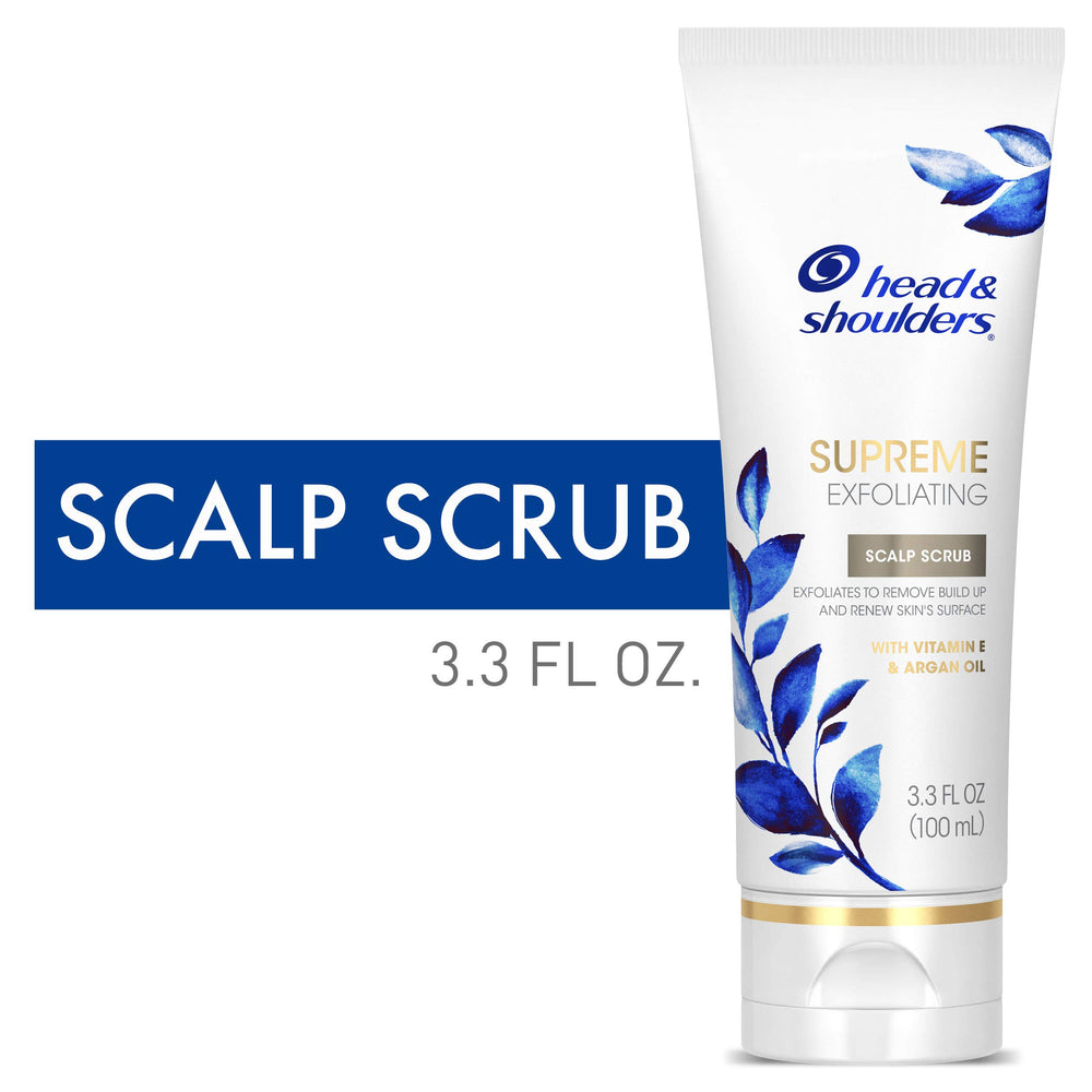 Head & Shoulders Supreme exfoliating scrub texture close-up highlighting micro-exfoliation.
