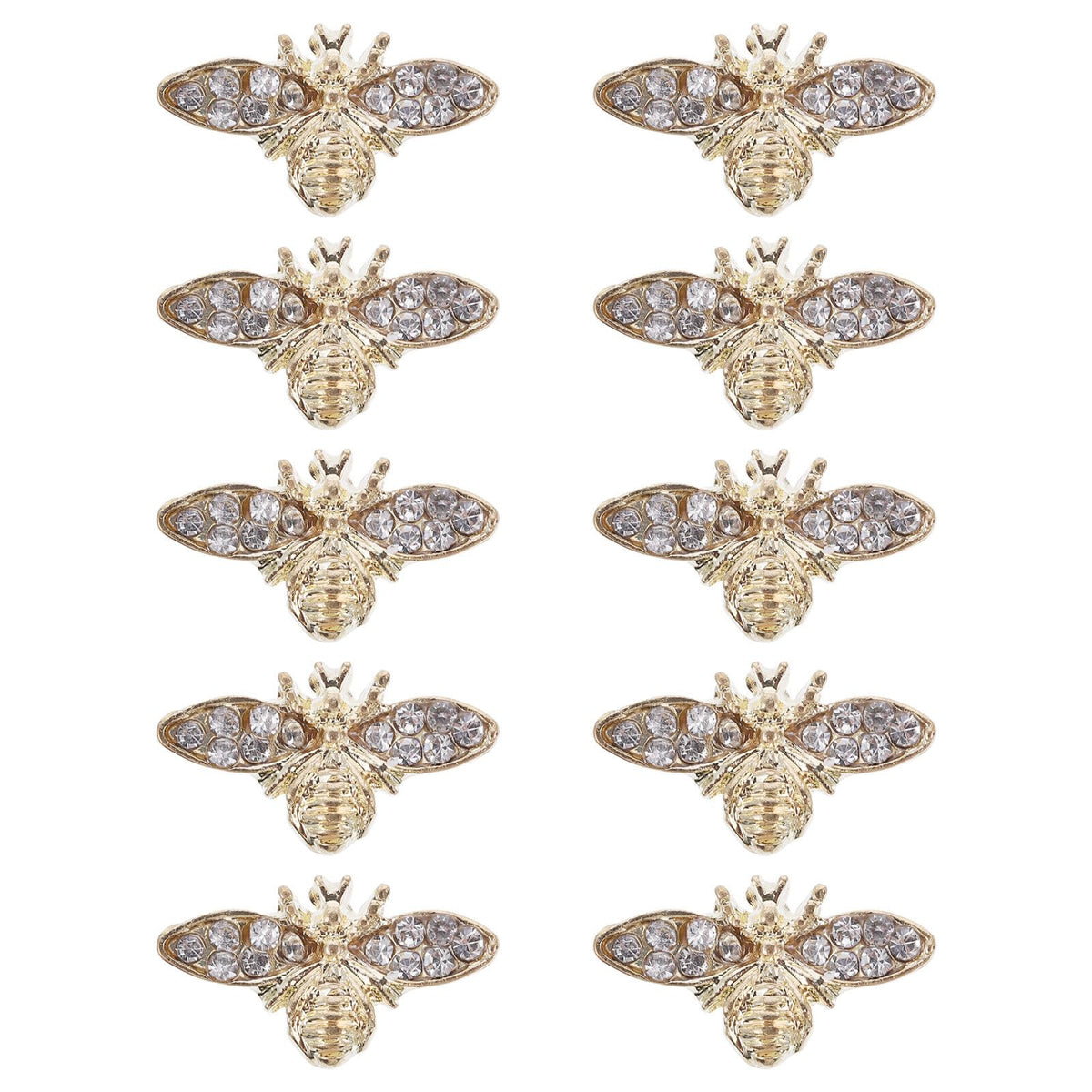 Healeved Bee Nail Charm 3D alloy on natural nails adds chic retro style.