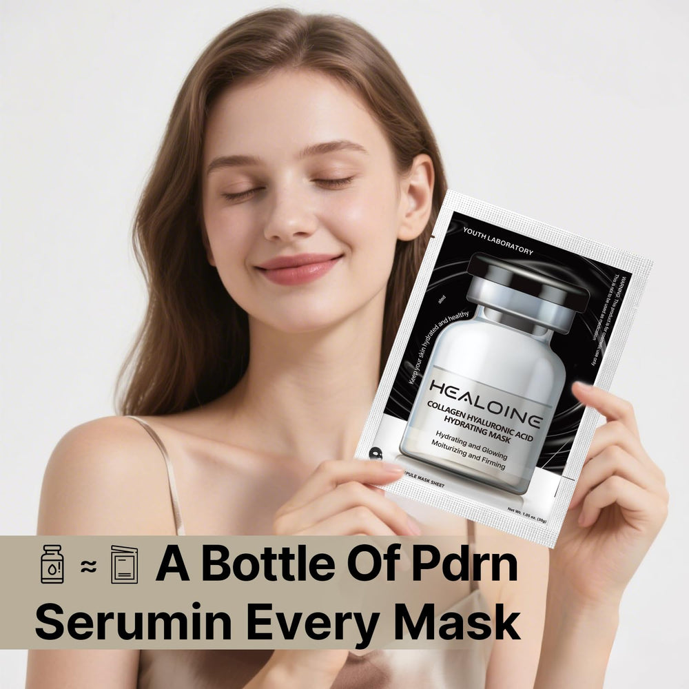 HEALOINE Deep Collagen Mask 500ppm collagen close-up signals enriched formula.