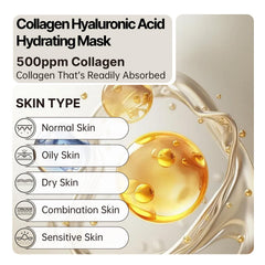 HEALOINE Deep Collagen Mask on face during use communicates pampering routine.