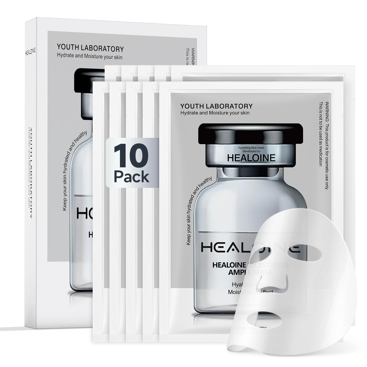 HEALOINE packaging and mask sheets for a premium at-home spa experience