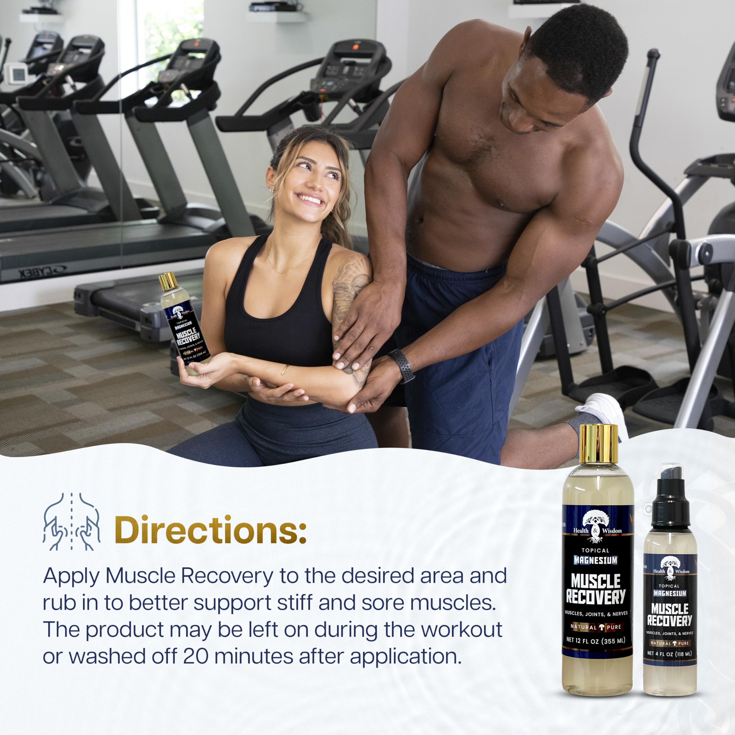 Health and Wisdom magnesium-muscle-recovery-creamy-texture conveys smooth application and comfort.