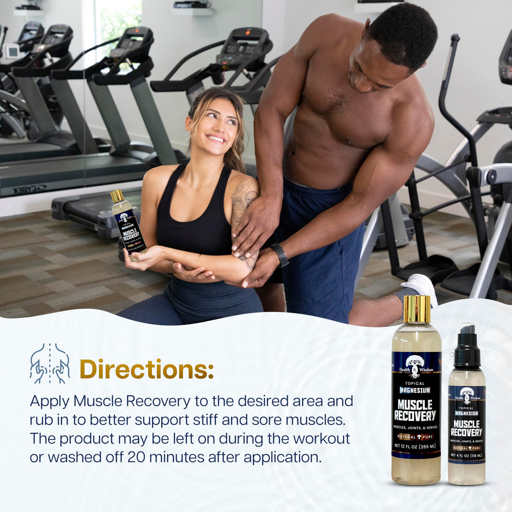 Health and Wisdom magnesium-muscle-recovery-creamy-texture conveys smooth application and comfort.