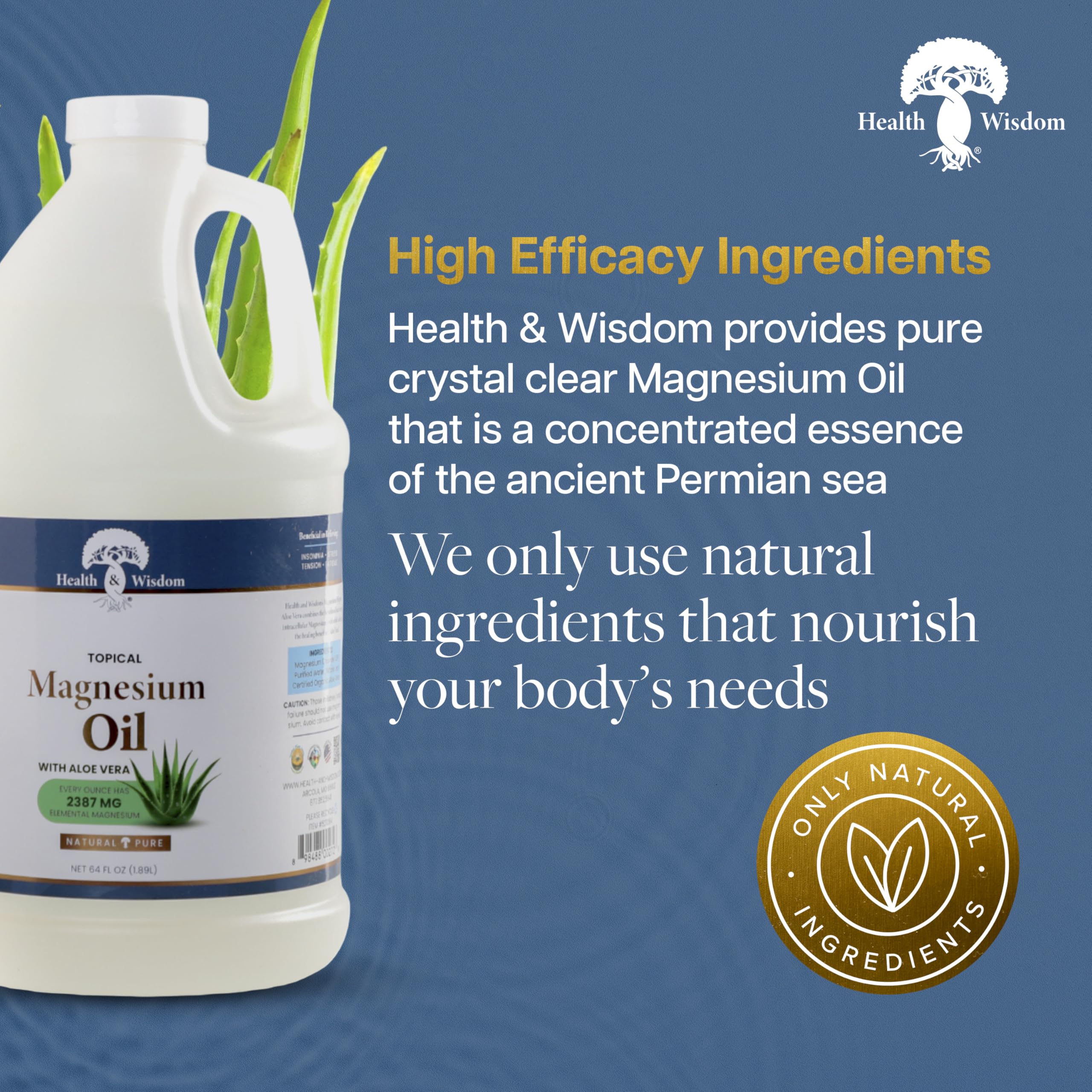 Health and Wisdom magnesium oil aloe vera application on arm for quick hydration and relief