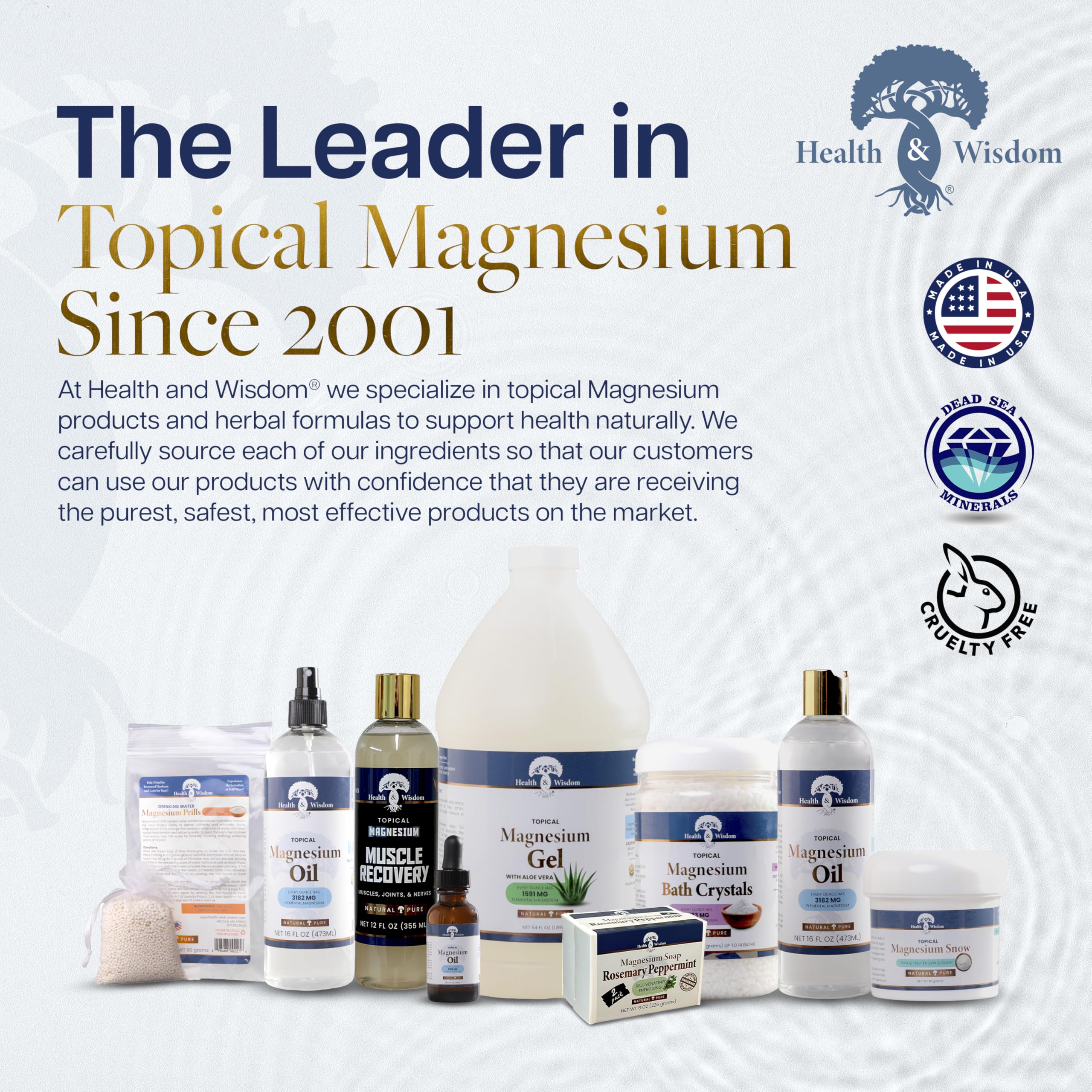 Health and Wisdom Pure Magnesium Oil bath soak setup suggests relaxing post-workout recovery