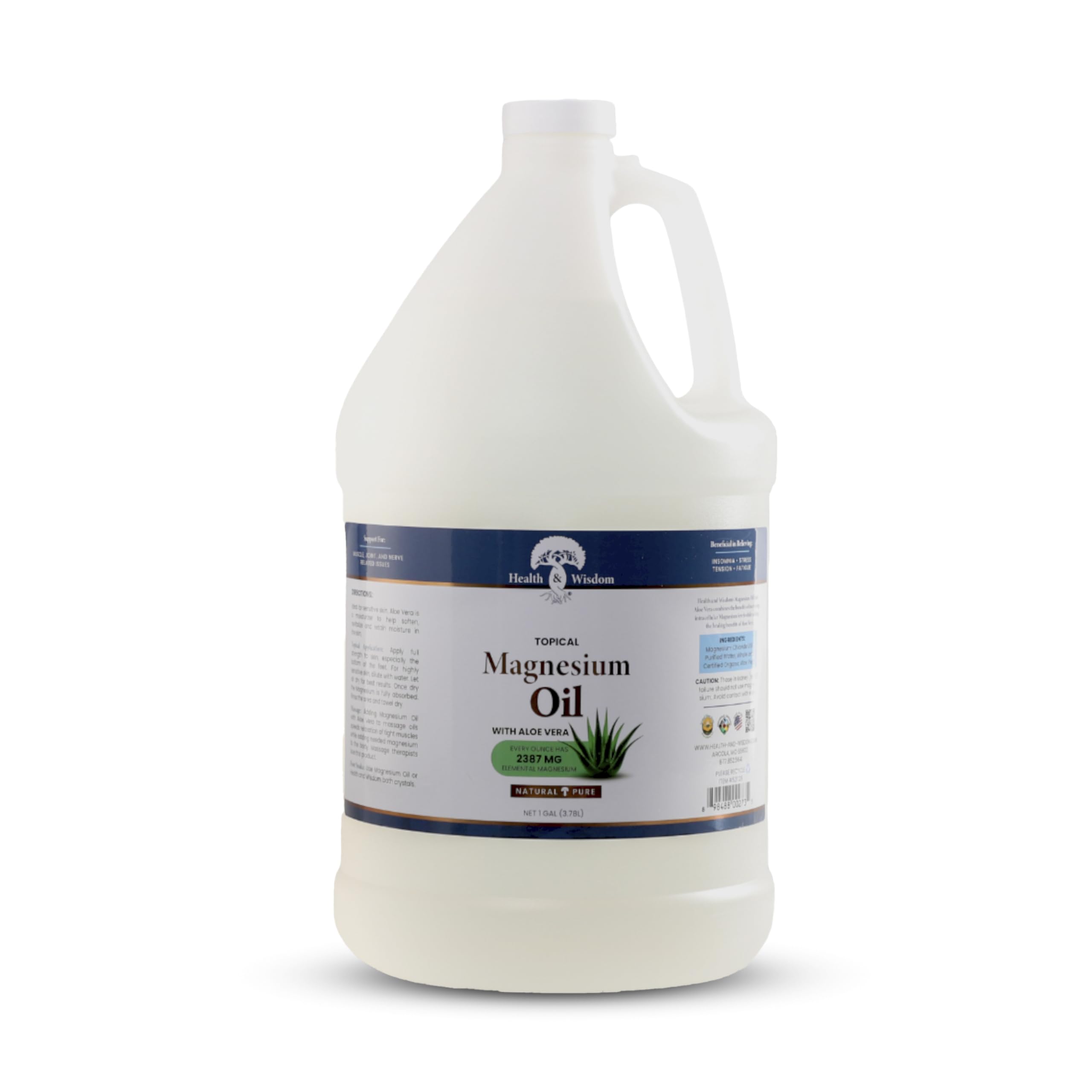 Health and Wisdom magnesium oil bottle pour demonstrates easy topical application and rapid absorption.