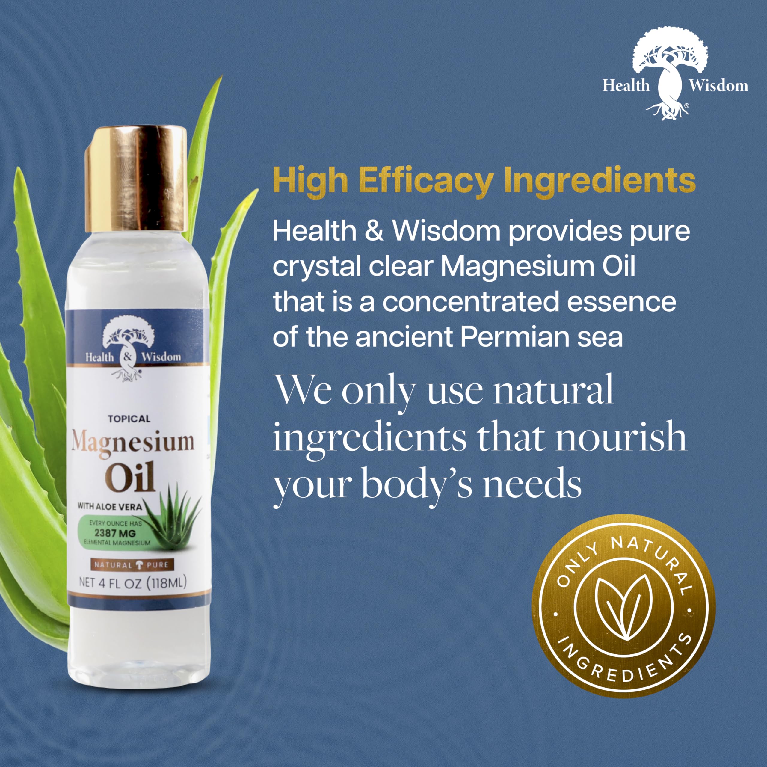 Health and Wisdom magnesium oil applied to joints for gentle relief.