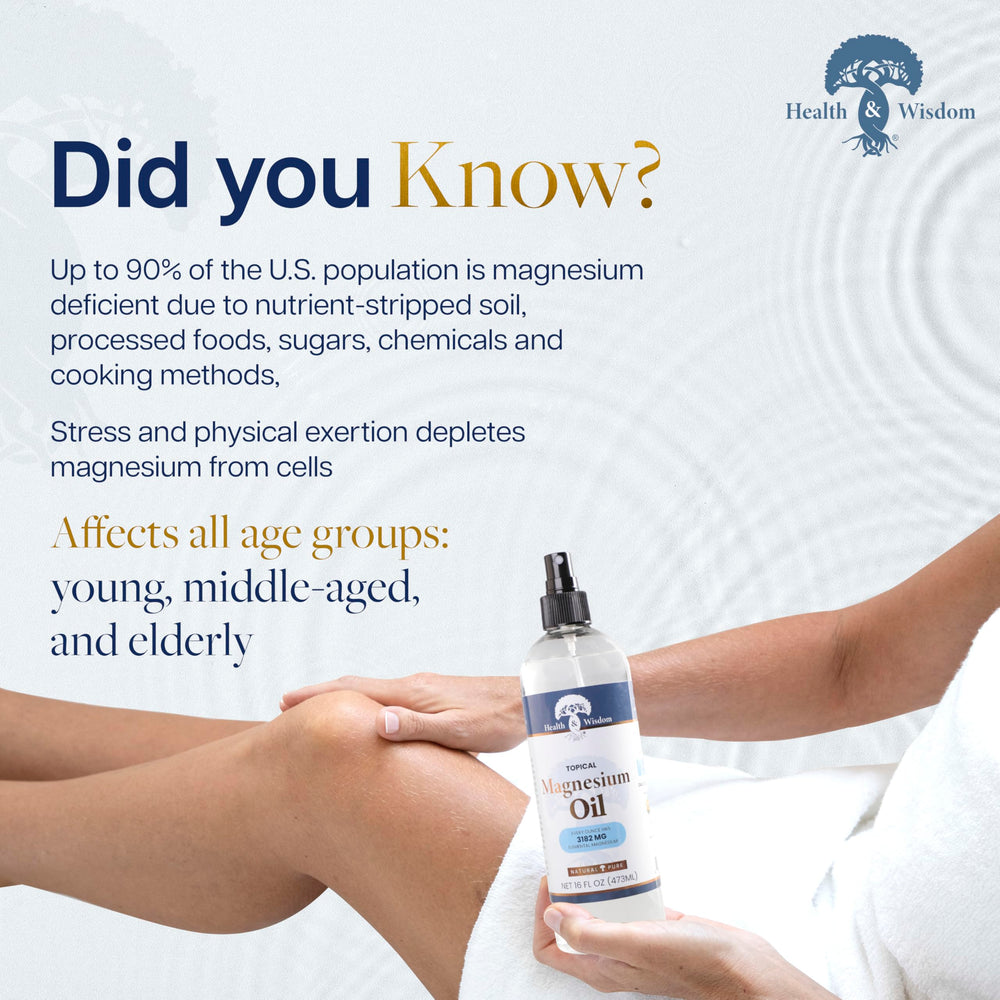 Health and Wisdom Pure Magnesium Oil therapy session shows topical relief on joints and muscles