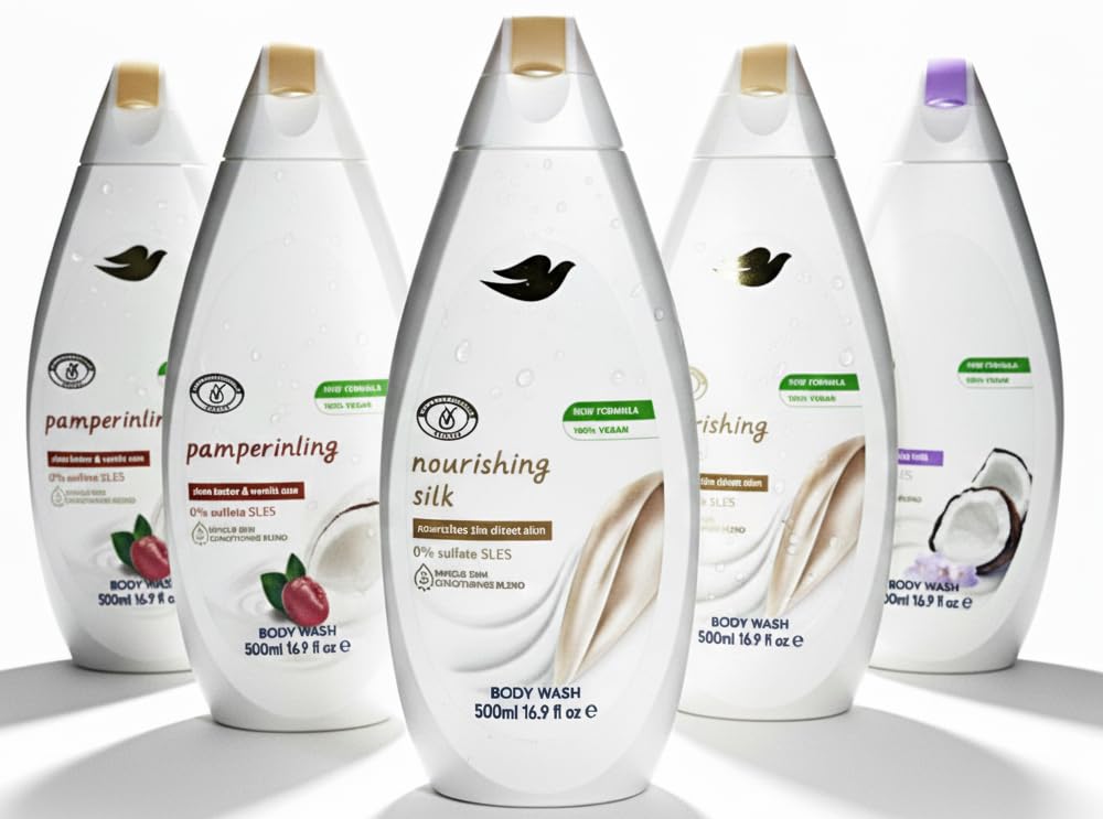 HealthAZ body wash six-pack bottles on display for daily moisture.