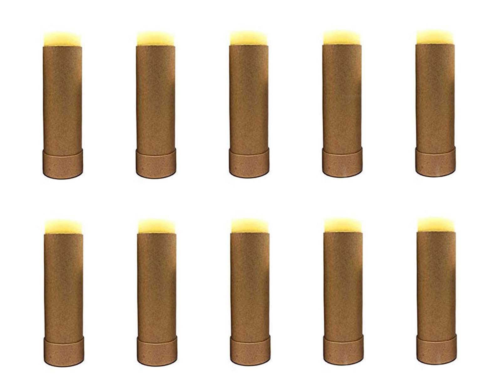 Healthcom lip balm tube 2oz brown front view, ideal for on-the-go application.