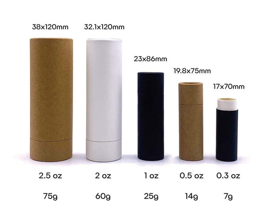 Healthcom paperboard tube bottom push-up, easy dispensing with no leaks.