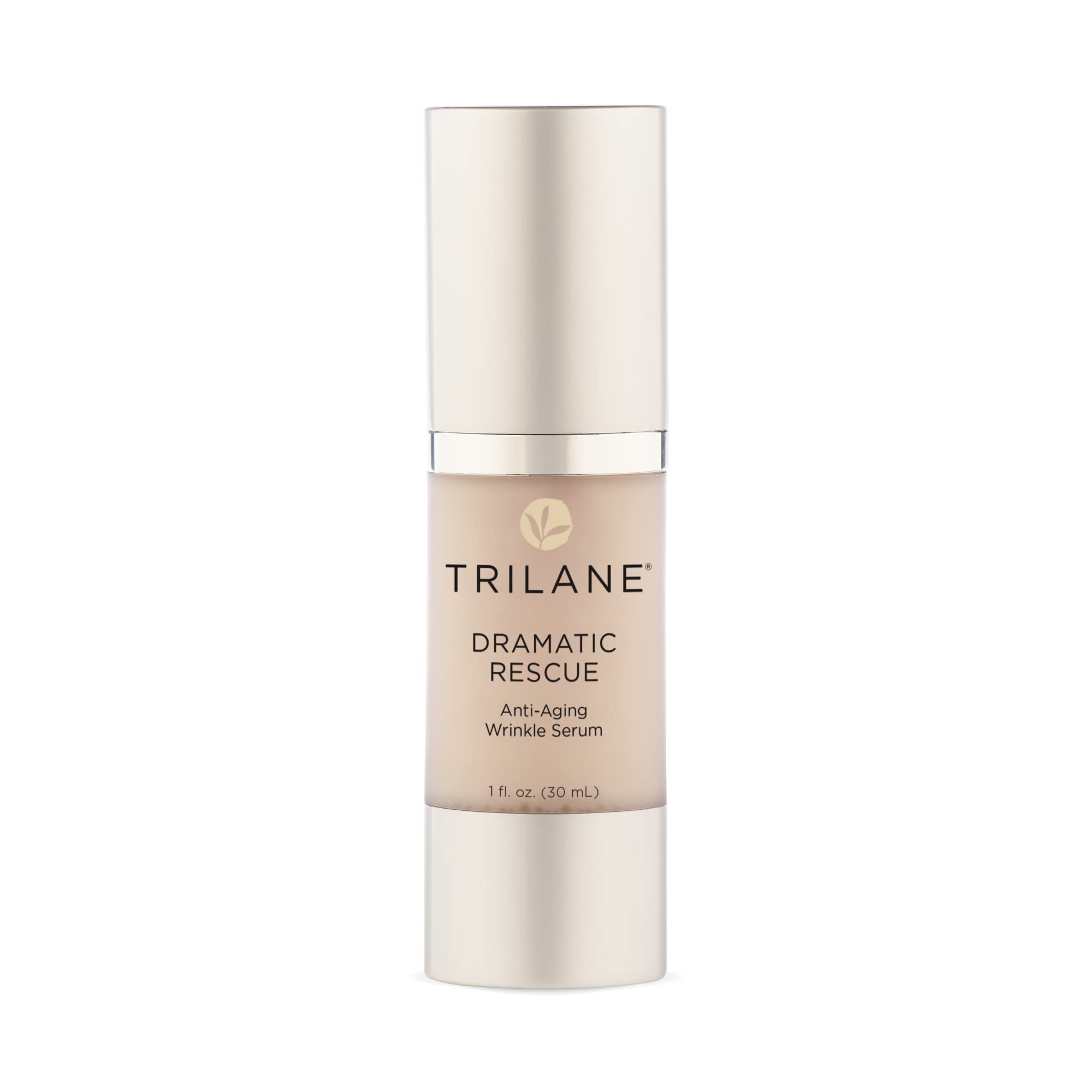 Healthy Directions Trilane Dramatic Rescue bottle pour highlights olive squalane hydration.