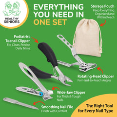 Healthy Seniors ergonomic non-slip handles reduce hand strain during use.
