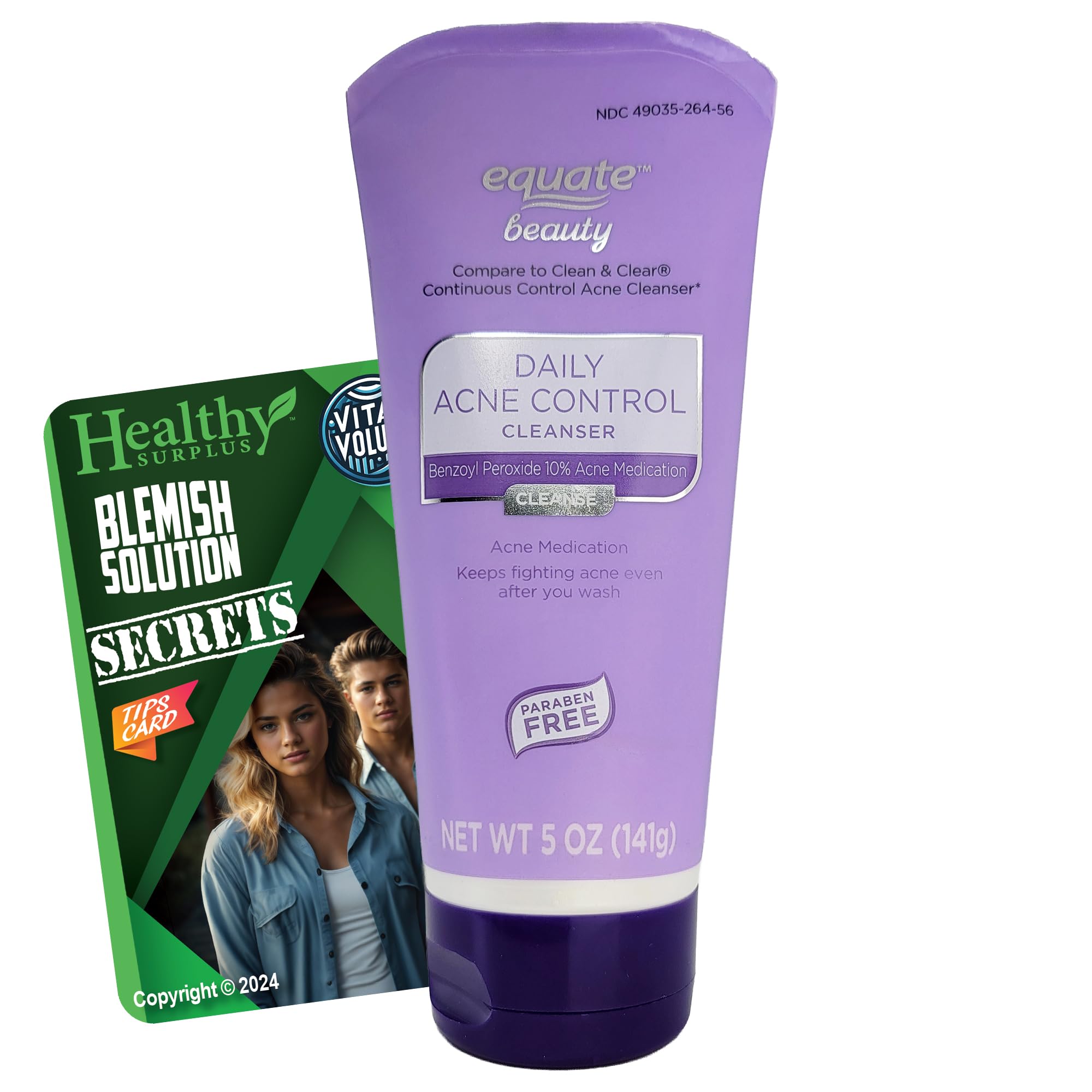 Healthy Surplus Equate Beauty Daily Acne Cleanser bottle for daily cleansing and refreshment.